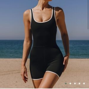 Daily Drills Black and White GO! PLAYSUIT WITH PIPING